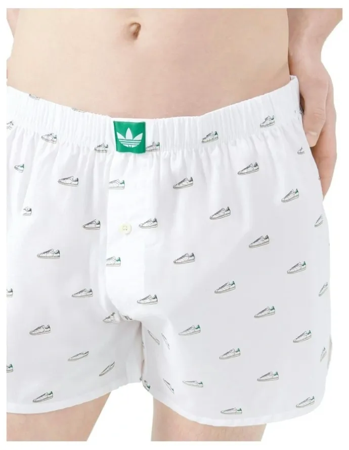 adidas 2 Pack Comfort Core Cotton Icon Woven Boxer Underwear in Assorted