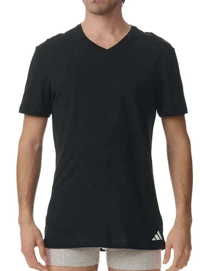 adidas Active Core Cotton V-Neck T-Shirt 3 Pack in Black