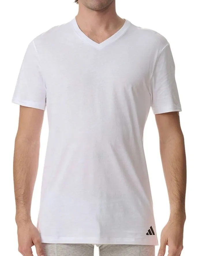 adidas Active Core Cotton V-Neck T-shirt 3 Pack in White