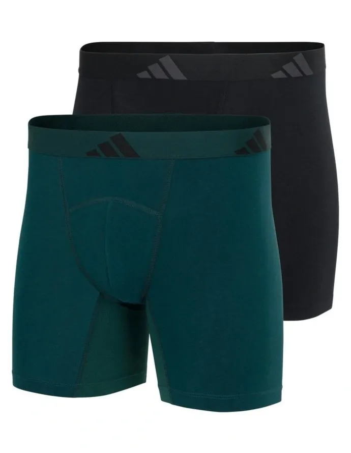 adidas Active Flex Cotton Ergonomic Boxer Brief 2 Pack in Multi