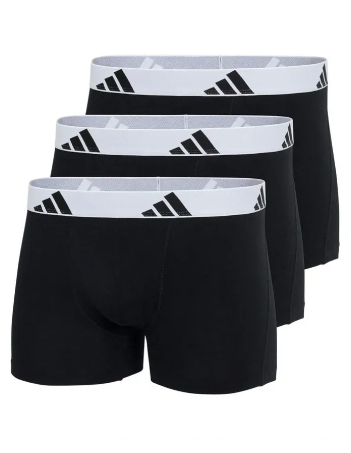adidas Active Flex Cotton Trunk Underwear 3 Pack in Black