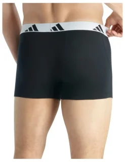 adidas Active Flex Cotton Trunk Underwear 3 Pack in Black