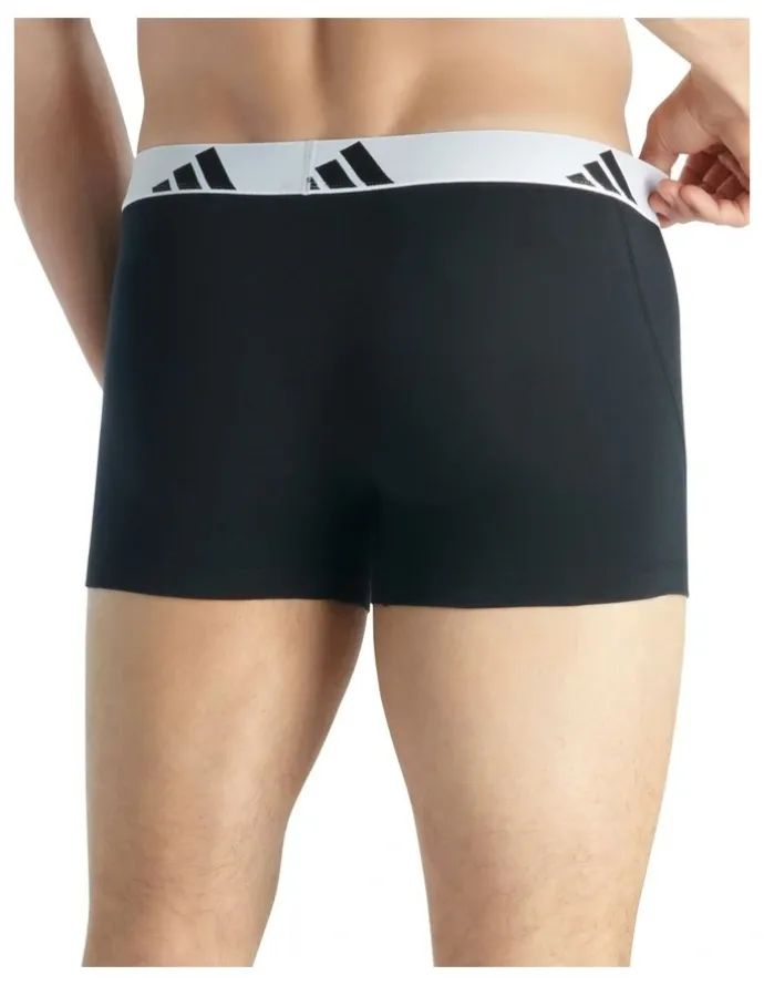 adidas Active Flex Cotton Trunk Underwear 3 Pack in Black