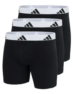 adidas Active Flex Cotton Boxer 3 Pack in Black/White Band