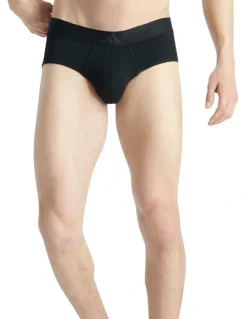 adidas Active Flex Cotton 3 Stripes Low Rise Brief Underwear 2 Pack in Black