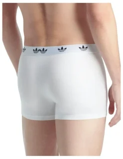adidas Comfort Flex Cotton Trunk Underwear 3 Pack in White