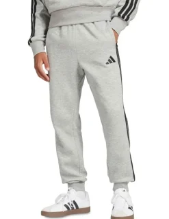 adidas Essentials 3 Stripes Fleece Joggers in Grey