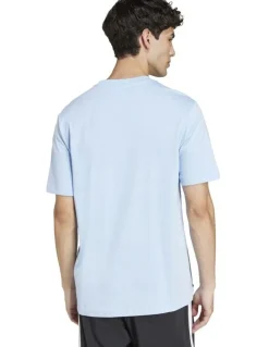 adidas Essentials Small Logo Single Jersey T-shirt in Glow Blue