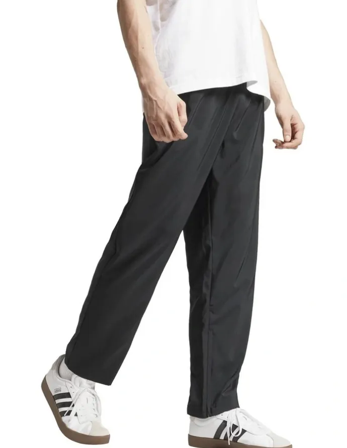adidas Essentials Small Logo Open-Hem Stanford Tracksuit Bottoms in Black and White
