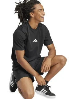 adidas Essentials Small Logo Single Jersey T-Shirt in Black