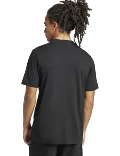 adidas Essentials Small Logo Single Jersey T-Shirt in Black