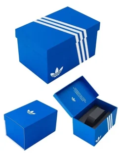 adidas Originals Iconic One IP Steel Silicone Watch in Black