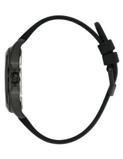 adidas Originals Iconic One IP Steel Silicone Watch in Black