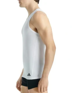 adidas Active Flex Cotton Ergonomic Tank Top 2 Pack in White