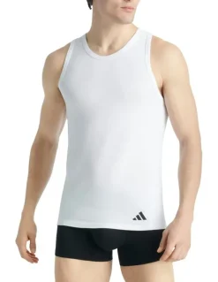 adidas Active Flex Cotton Ergonomic Tank Top 2 Pack in White