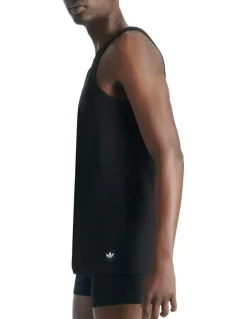 adidas Comfort Rib Cotton Tank Top Pack Of 2 in Black