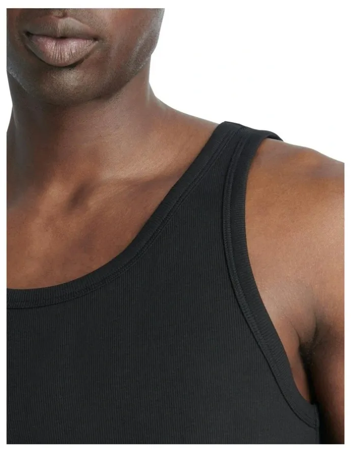 adidas Comfort Rib Cotton Tank Top Pack Of 2 in Black