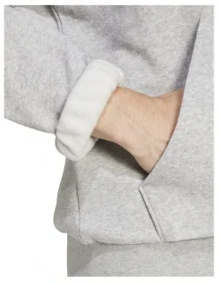 adidas Essentials Feelcozy Fleece Hoodie in Grey