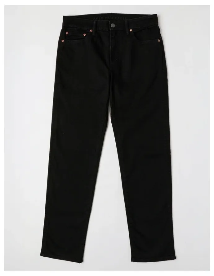 American Eagle AirFlex+ Original Straight Jeans in Always Black