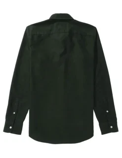 American Eagle Everyday Slim Oxford Button-Up Shirt in Deep Forest Green