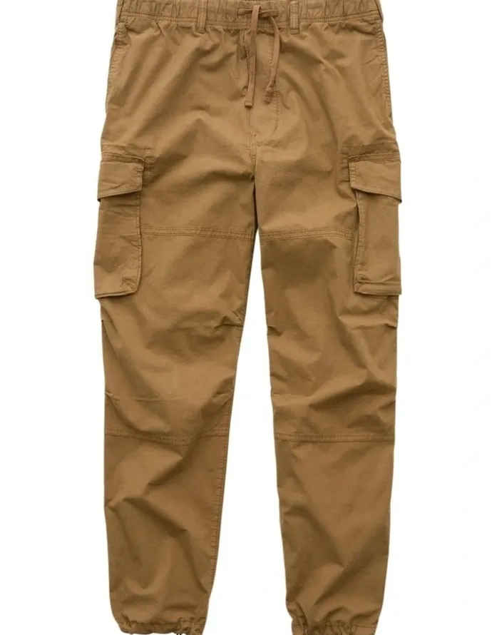 American Eagle Flex Relaxed Straight Cargo Pant in Toasted Almond