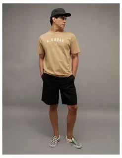 American Eagle Icon Logo Graphic T-shirt in Khaki