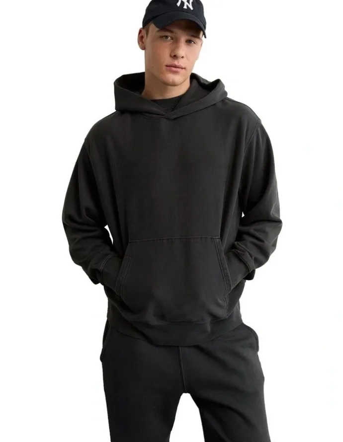 American Eagle Laidback Luxe Heavyweight Hoodie in Dark Shadow