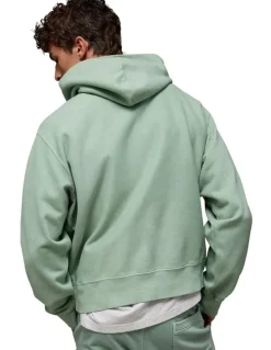 American Eagle Laidback Luxe Heavyweight Hoodie in Washed Olive