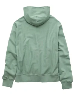 American Eagle Laidback Luxe Heavyweight Hoodie in Washed Olive