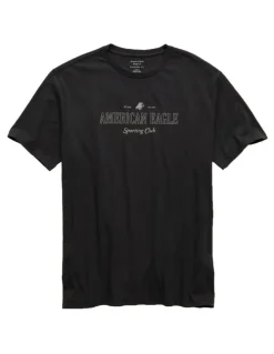 American Eagle Logo Graphic T-shirt in Black