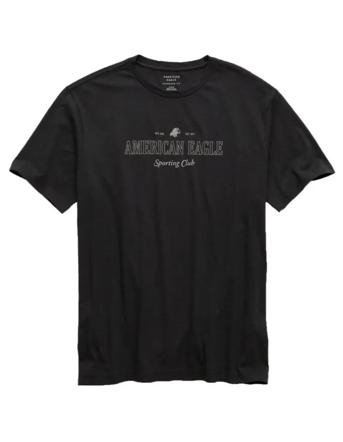 American Eagle Logo Graphic T-shirt in Black