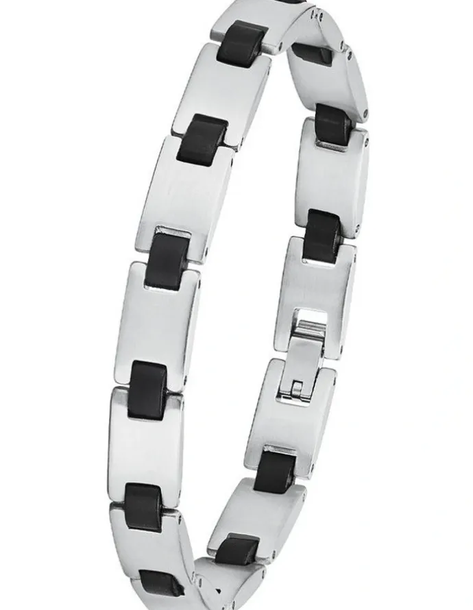 Amor Two Tone 21cm Stainless Steel Bracelet In Black
