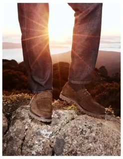 Aquila Ark Suede Boat Shoes in Dark Brown