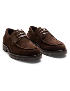 Aquila Ark Suede Boat Shoes in Dark Brown