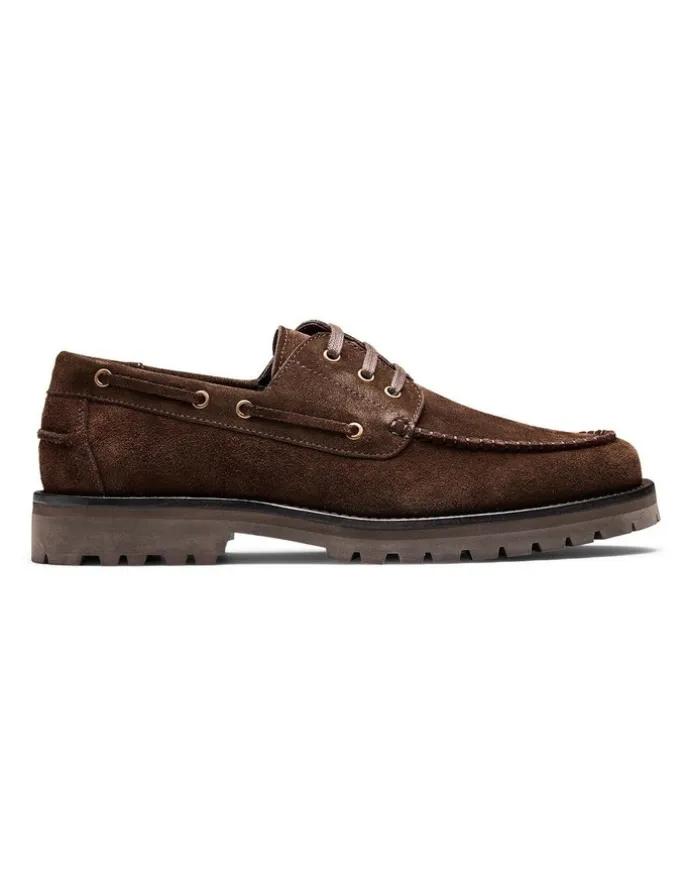 Aquila Ark Suede Boat Shoes in Dark Brown