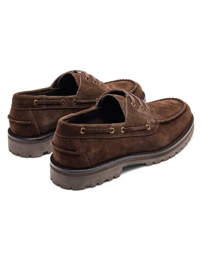 Aquila Ark Suede Boat Shoes in Dark Brown