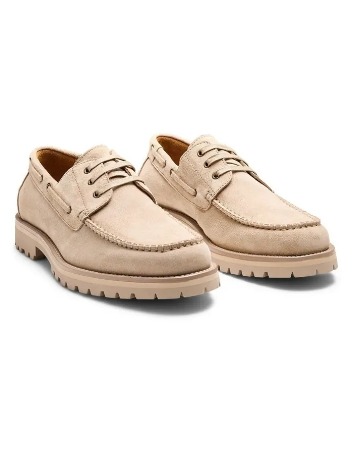 Aquila Ark Suede Boat Shoes in Sand