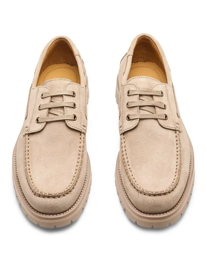 Aquila Ark Suede Boat Shoes in Sand
