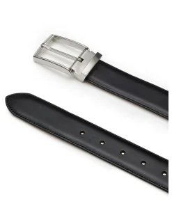 Aquila Bane Leather Belt in Black