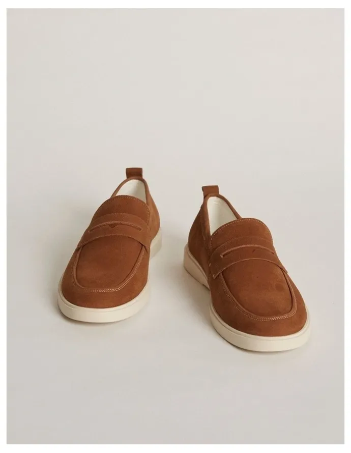 Aquila Breeze Nubuck Loafers in Tan