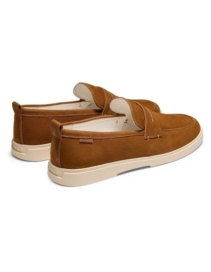 Aquila Breeze Nubuck Loafers in Tan