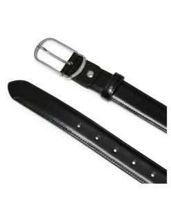 Aquila Bridges Leather Belt in Black