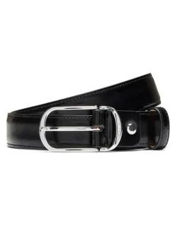 Aquila Bridges Leather Belt in Black