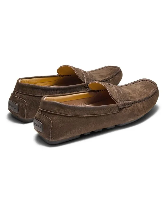 Aquila Cisco Nubuck Driving Shoes in Cafe