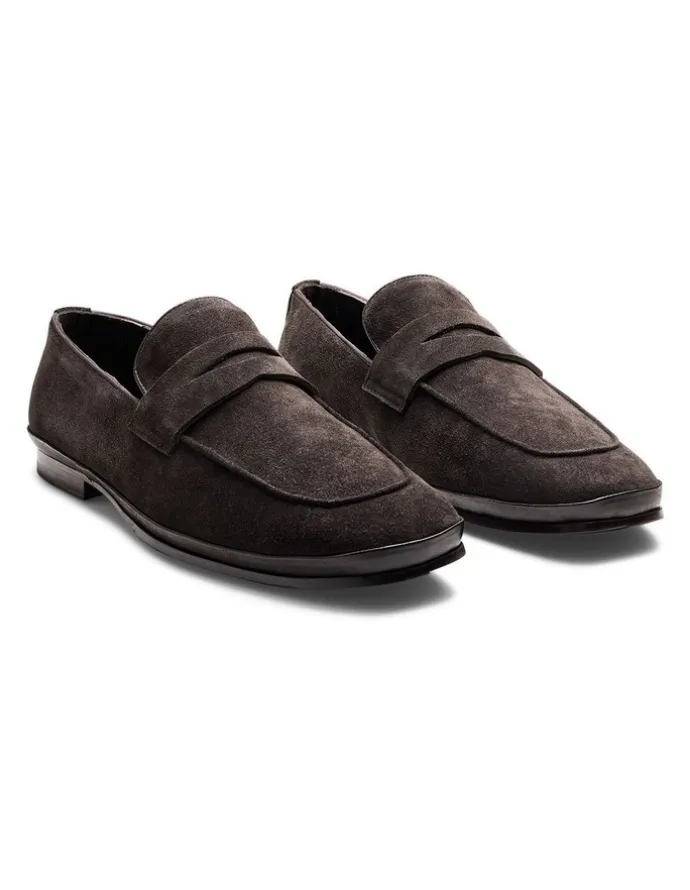 Aquila Corso Suede Loafers in Dark Brown