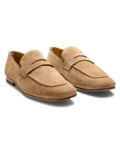 Aquila Corso Suede Loafers in Tan