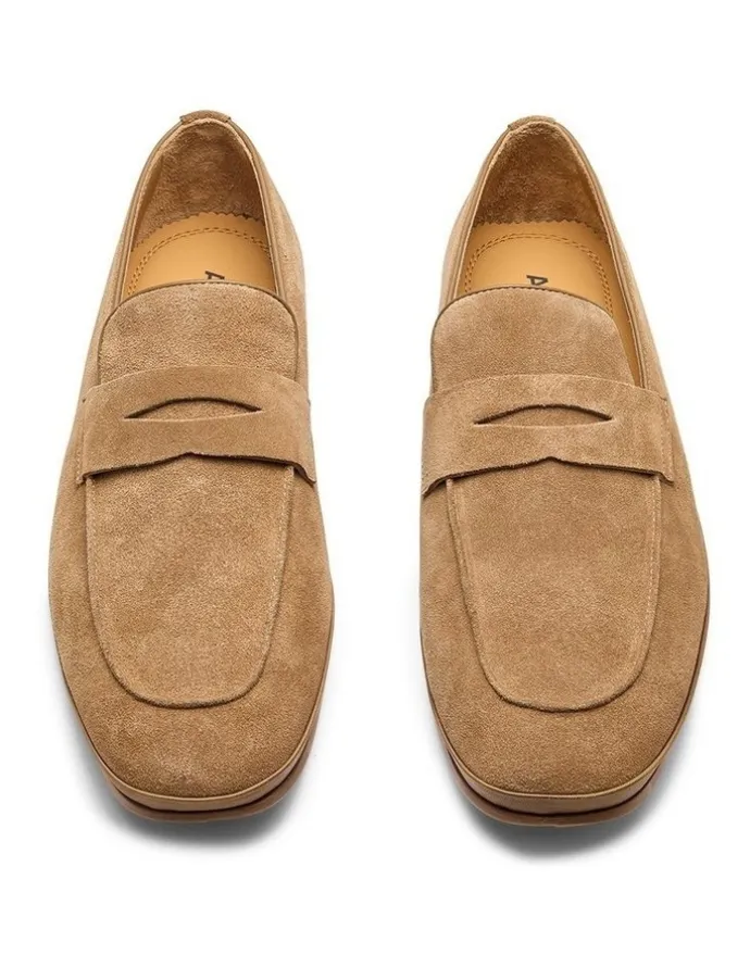 Aquila Corso Suede Loafers in Tan