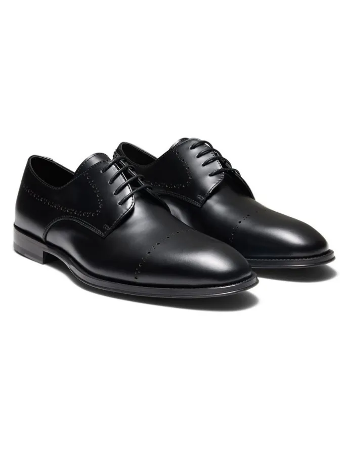 Aquila Cortland Brogue Derby Shoes in Black