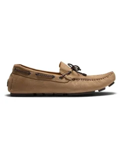 Aquila Cruz Nubuck Driving Shoes in Taupe