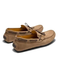 Aquila Cruz Nubuck Driving Shoes in Taupe